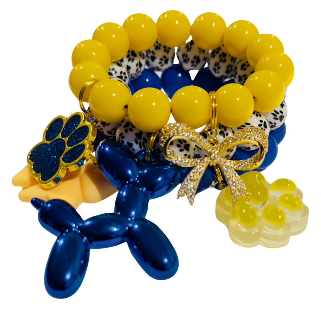 Preppy Pup Chic Beaded Charm Bracelet