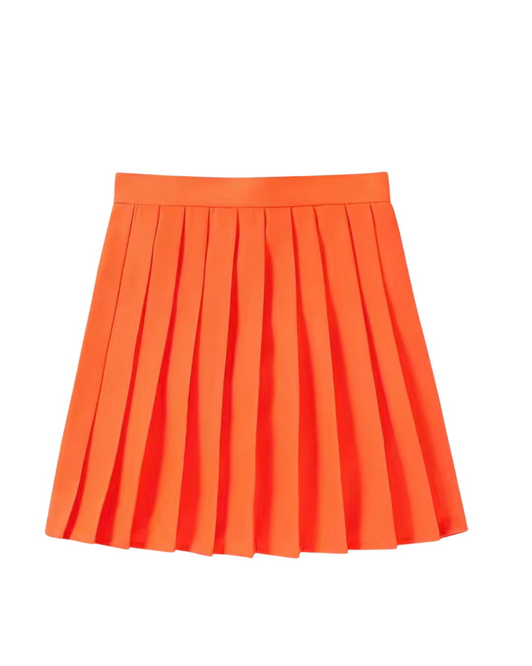 Junior girls' orange pleated skirt 