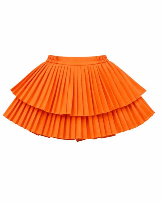 Kids girls orange pleated skirt